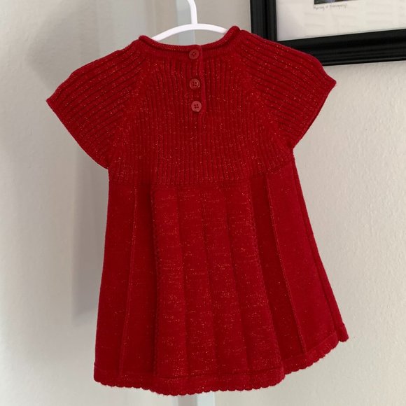 CAT & JACK Baby Sweater Dress, Red, Size: 6-9 mo. - Picture 4 of 8